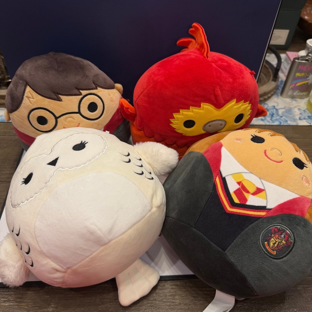 Lot of‎ 4 Harry Potter Squishmallows Harry Hermione Hedwig Fawkes 8" Plush Soft